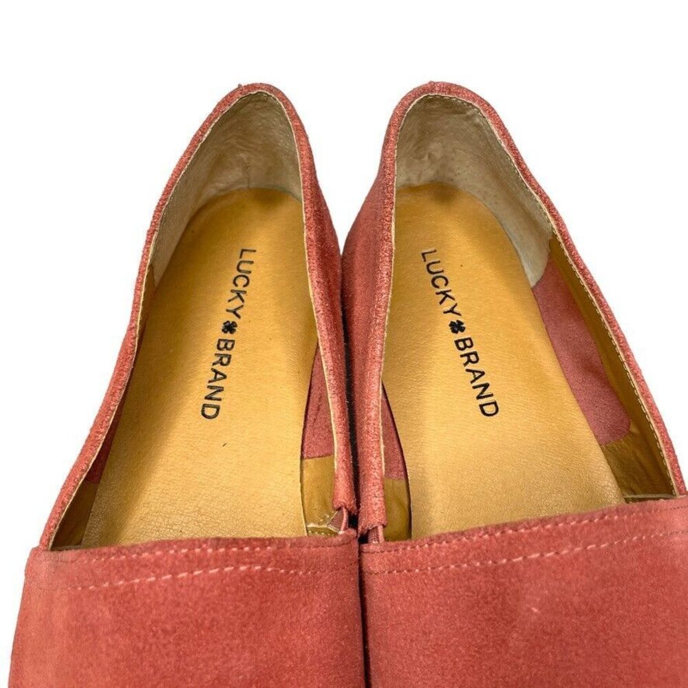 Lucky Brand Womens Brettany Dark Pink Suede Slip on Ballet Flat EUC Size 8.5 - Picture 6 of 11